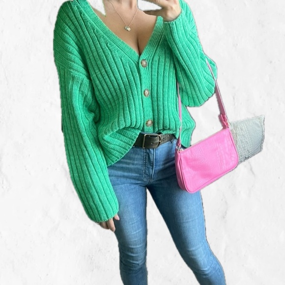 A New Day Women's Green Sweater cardigan March spring St Patrick - Picture 3 of 5